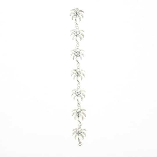 12 Pack: Rhodium Metal Palm Tree Beads by Bead Landing™